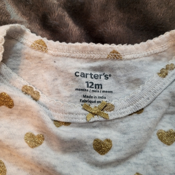 🩷 3/$15 Girls (12M) Carter's 4-piece Bundle, Onesie, Pants & 2-piece Hat Set - Picture 4 of 7